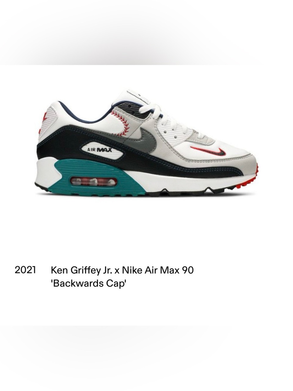 NIKE AIR MAX 90 GS Ken Griffey Jr. Swingman Backwards Cap WOMENS Sz 8 NIB